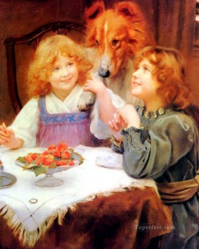 Mascotas y niños Painting - Grandes expectativas niños idílicos Arthur John Elsley pet kids